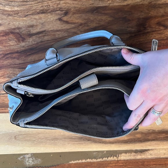 Michael Kors Grey handbag. 12 inches wide by 9 inches tall. - Picture 5 of 7